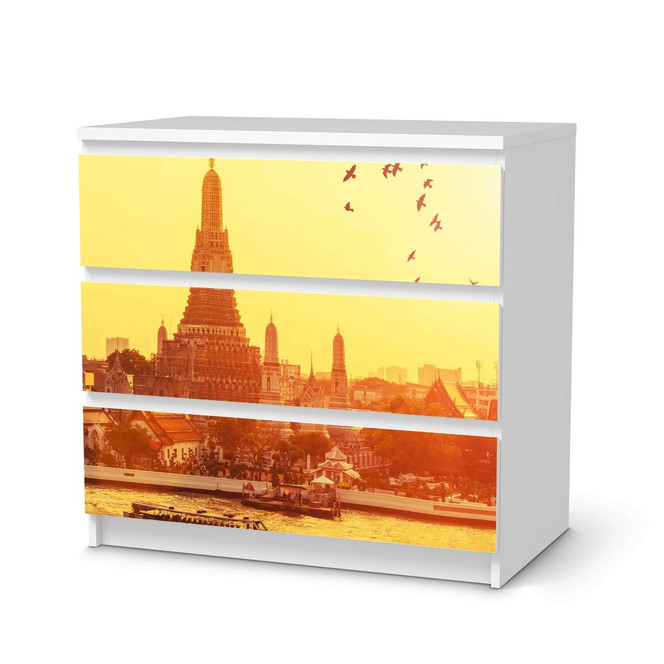 Klebefolie IKEA Malm Kommode 3 Schubladen - Bangkok Sunset- Bild 1