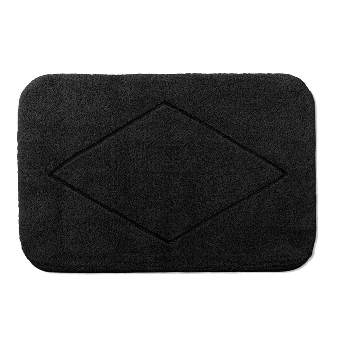 Raute Badteppich Wunschmass in Schwarz 15
