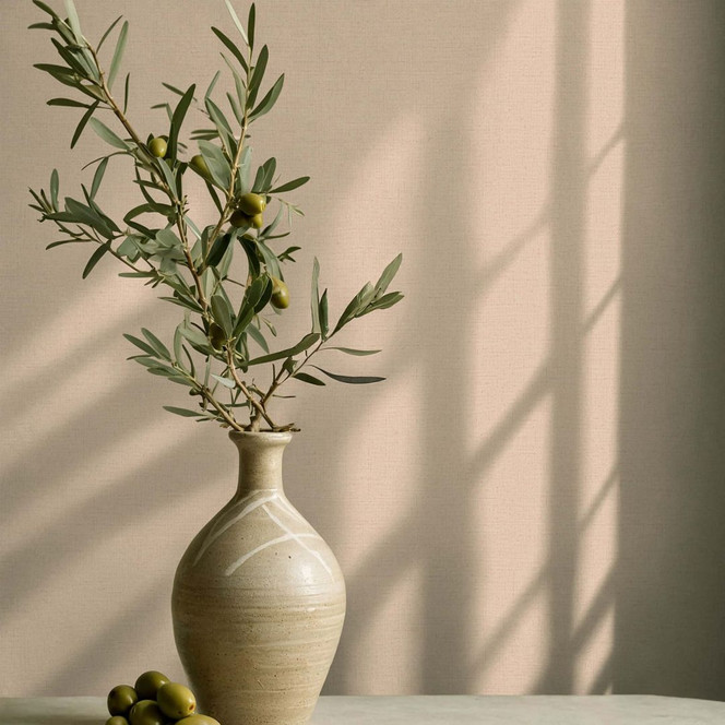 Vliestapete Strukturiert Uni Modern matt in Orange