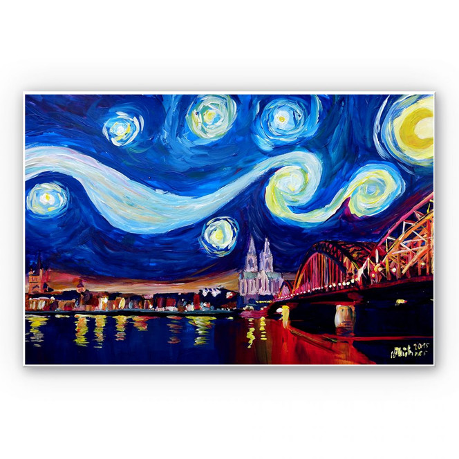 Wandbild Bleichner - Köln bei Nacht