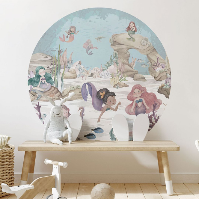 Wandtattoo Magisches Unterwasserreich der Meerjungfrauen - für Kinder - Oliver Robins - Rund
