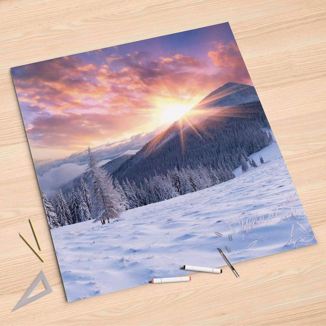 Folienbogen (90x90cm) - Zauberhafte Winterlandschaft- Bild 1