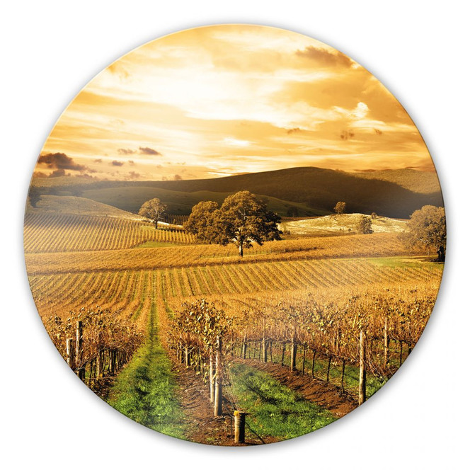 Glasbild Tirol im Herbst - rund