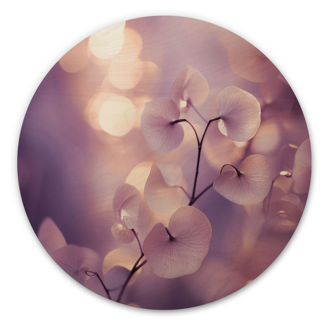 Holzbild Zarte Orchidee in Lila - Treechild - Rund