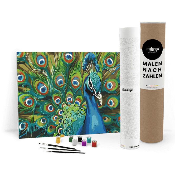 Malen nach Zahlen Leinwandbild - Pfau Paolo