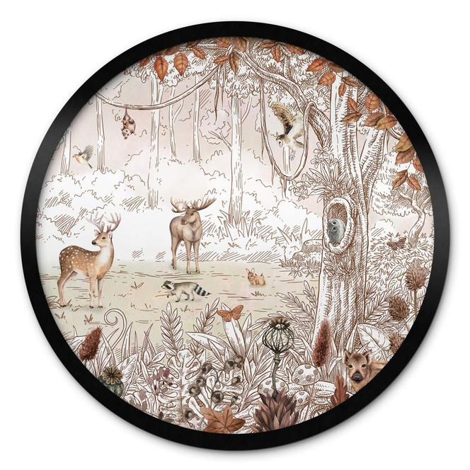 Poster Kikki Belle - Waldfreunde Herbst - Rund