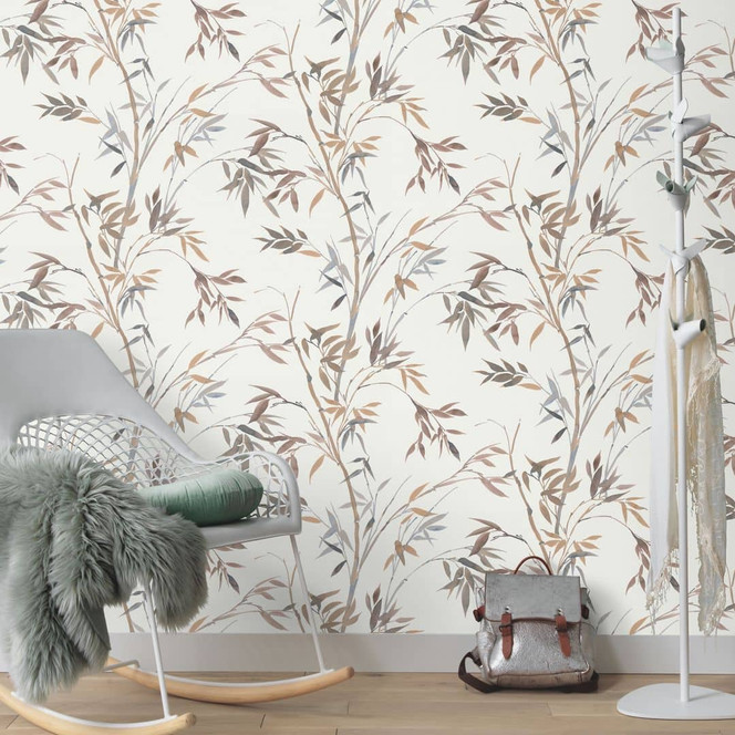 Rankentapete, Bambusmustertapete, Vliestapete Erismann Martinique braun
