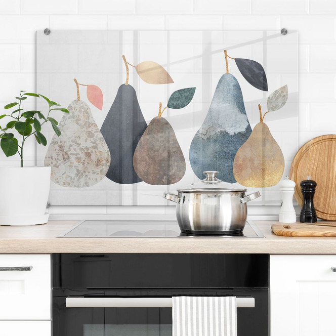 Spritzschutz transparent Fredriksson - Bunte Birnen