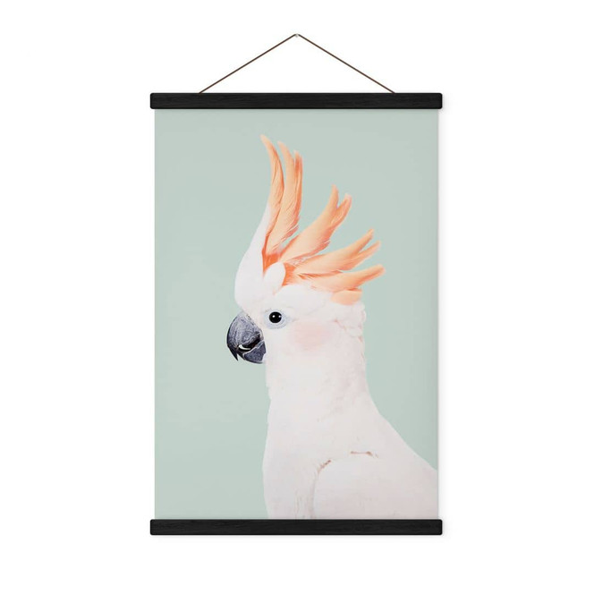 Stoffbild Tierporträt Rosa Kakadu - Sisi & Seb