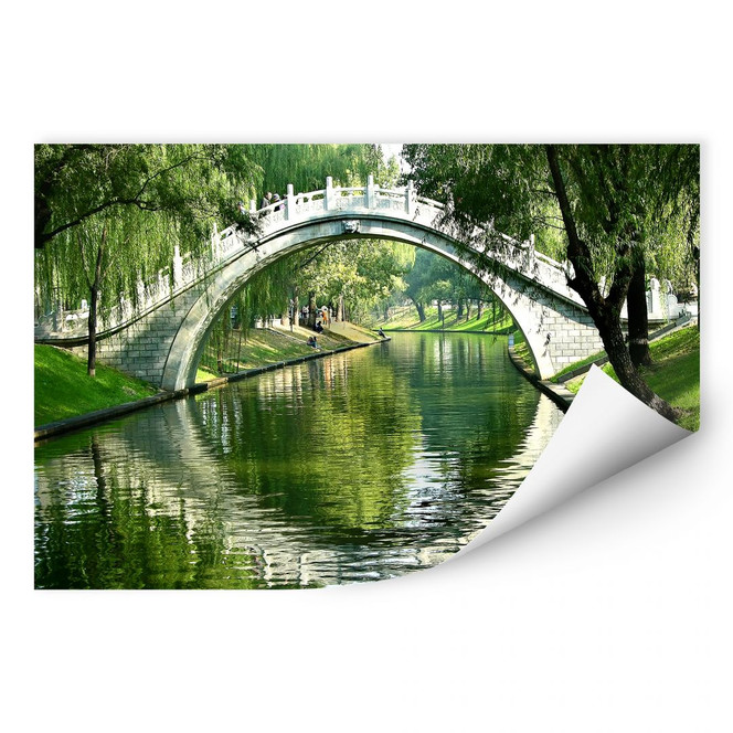 Wallprint Brücke am Fluss