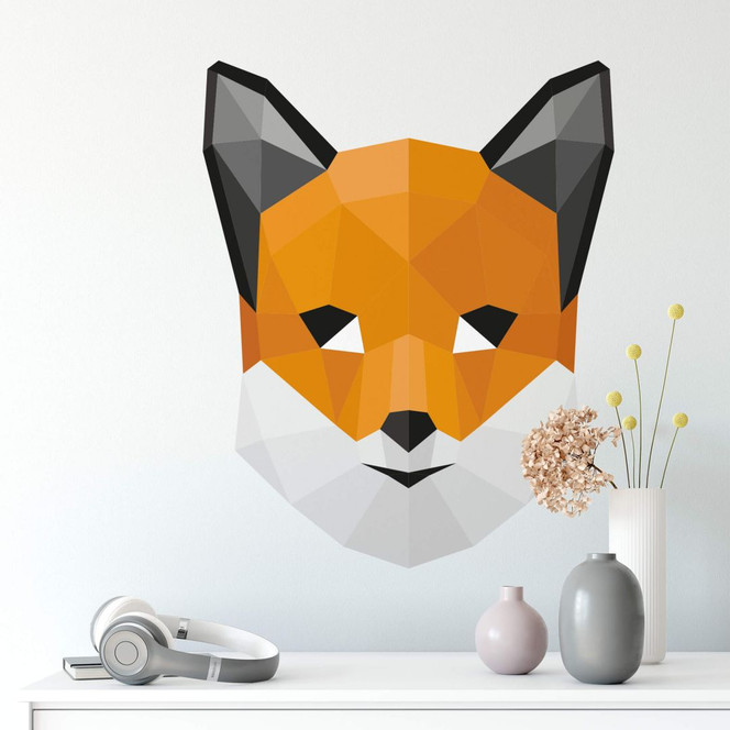 Wandtattoo Polygon - Fuchskopf