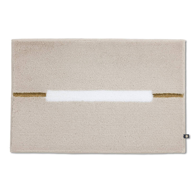 Cable Badteppich Wunschmass in Stone/Weiss/Goldlurex 1482