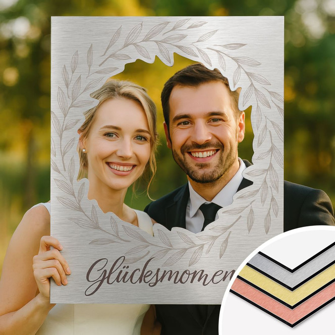 Fotorahmen Hochzeit Blätteroptik - personalisierbar