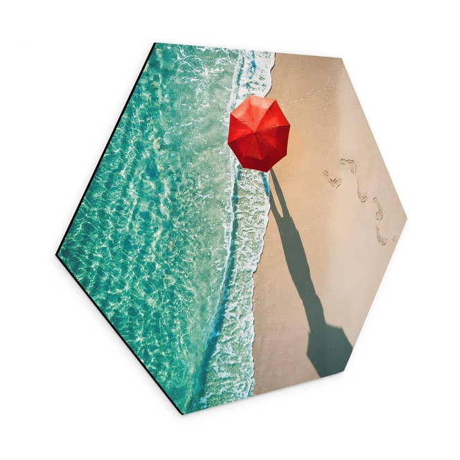 Hexagon - Alu-Dibond Ambra - Am Meer entlang