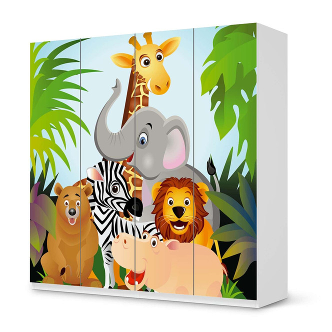 Klebefolie IKEA Pax Schrank 201cm Höhe - 4 Türen - Wild Animals- Bild 1