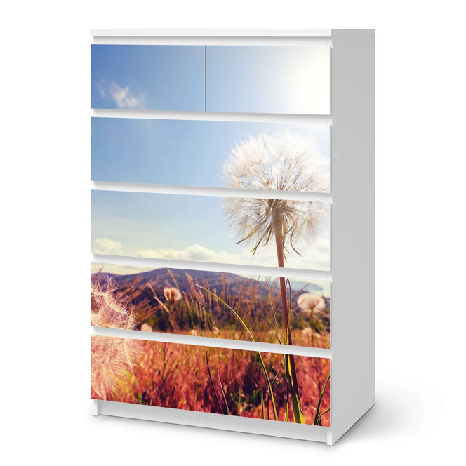 Möbel Klebefolie IKEA Malm Kommode 6 Schubladen (hoch) - Dandelion- Bild 1