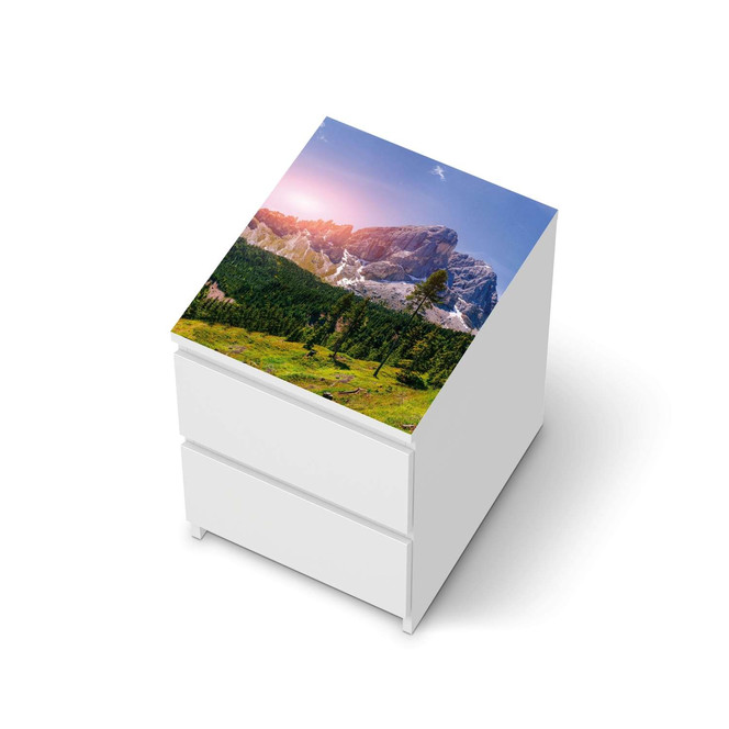 Möbelfolie IKEA Malm Kommode 2 Schubladen oben - Alpenblick- Bild 1