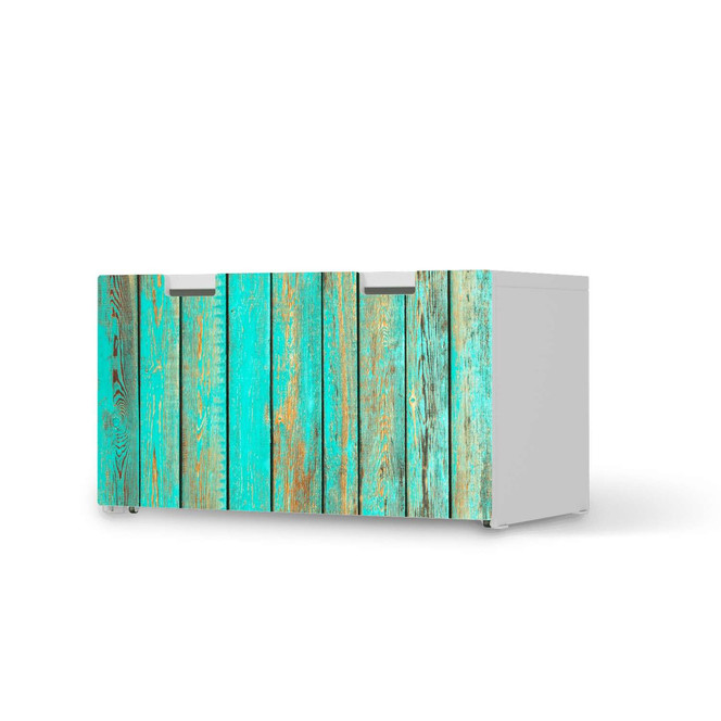 Möbelfolie IKEA Stuva / Malad Banktruhe - Wooden Aqua- Bild 1