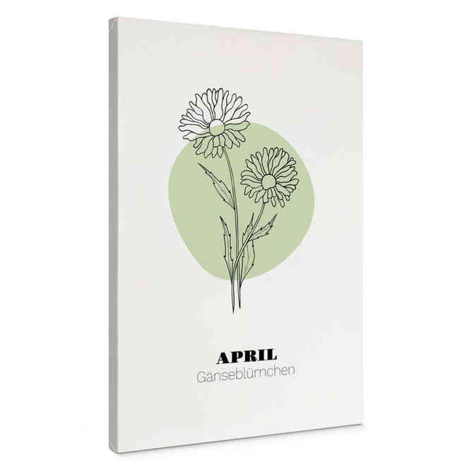 Personalisierbares Leinwandbild Monatsblume April