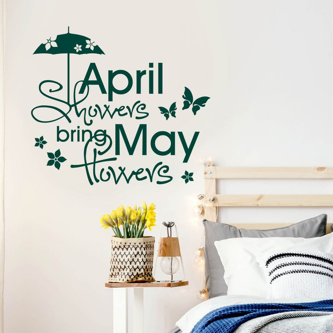 Wandtattoo April showers bring May flowers