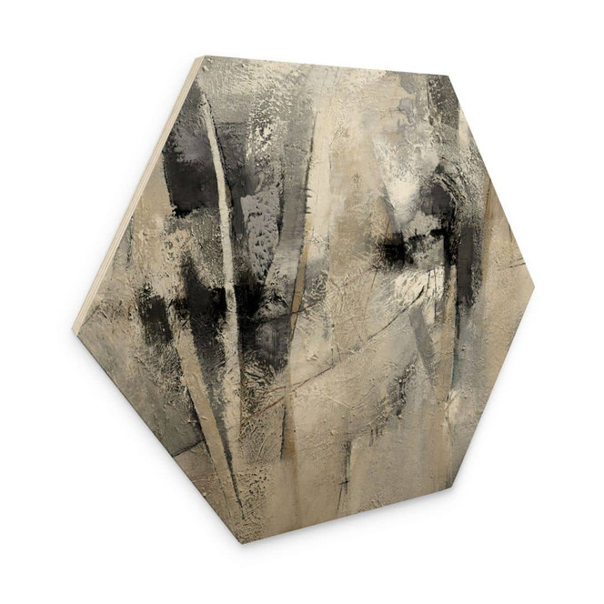 Hexagon Holzbild Abstrakte Landschaft - Fedrau