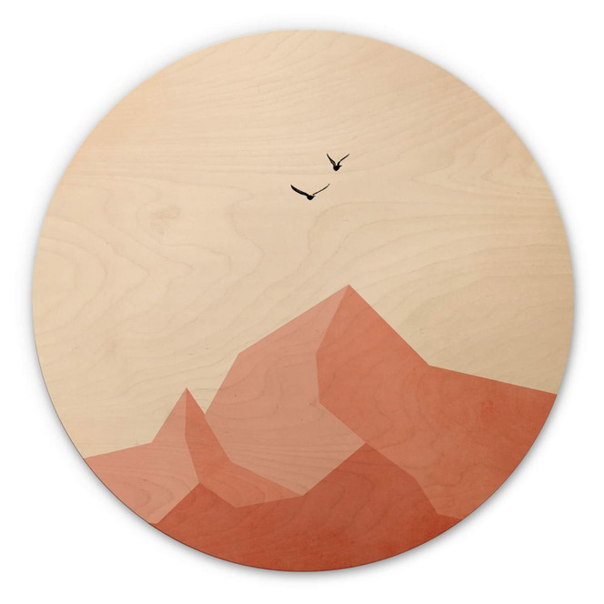 Holzbild Kubistika - Zugspitze - Rund