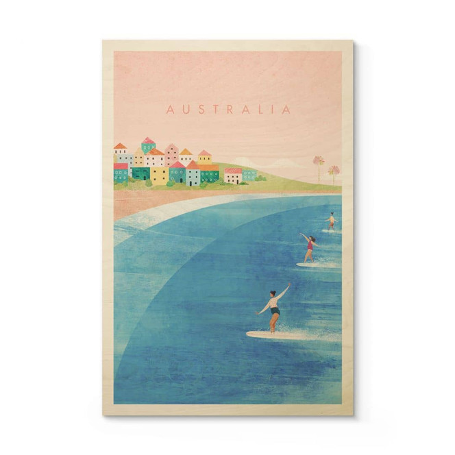Holzbild Surfen an der Küste Australiens - Rivers