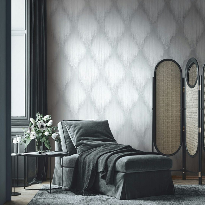 Vliestapete Streifen, Raute Streifen Modern in Weiss - Papis Loveday