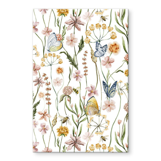 Acrylglasbild Frühlingswiese mit Schmetterlingen - UN Designs