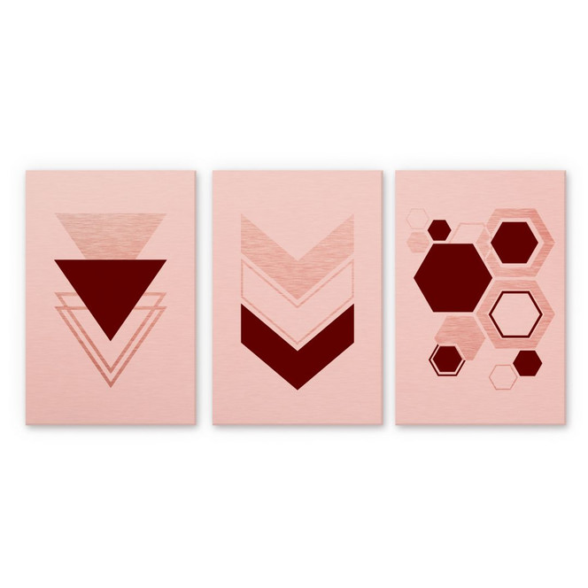 Alu-Dibond-Kupfereffekt Scandinavian Copper Design - 3x 20x30cm - Bild 1