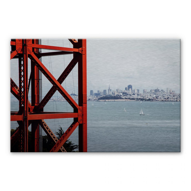 Alu-Dibond Bild mit Silbereffekt - Vor den Toren von San Francisco