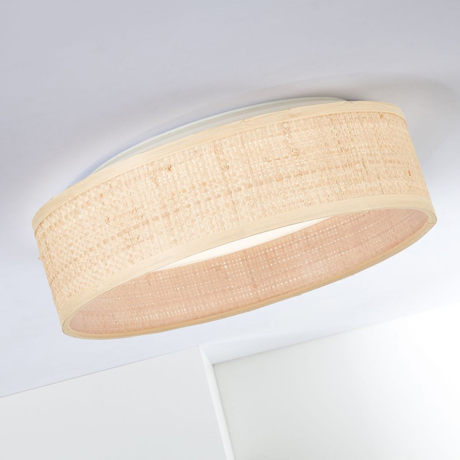 Deckenleuchte Yori, braun, 9 x 28 cm, Holz Deckenlampe, dimmbar