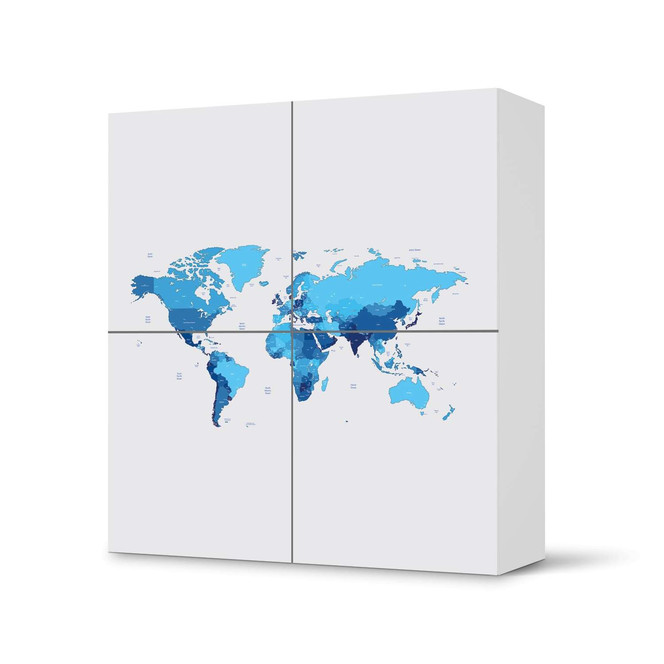 Klebefolie IKEA Besta Schrank 4 Türen - Politische Weltkarte- Bild 1