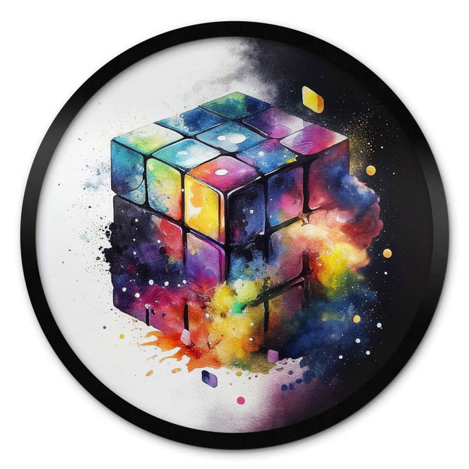 Poster Heine - Magischer Zauberwürfel - Rubik's Cube - Rund