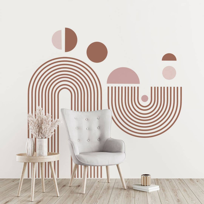 Wandtattoo Geometrisch - Abstrakte Formen mit Halbbogen