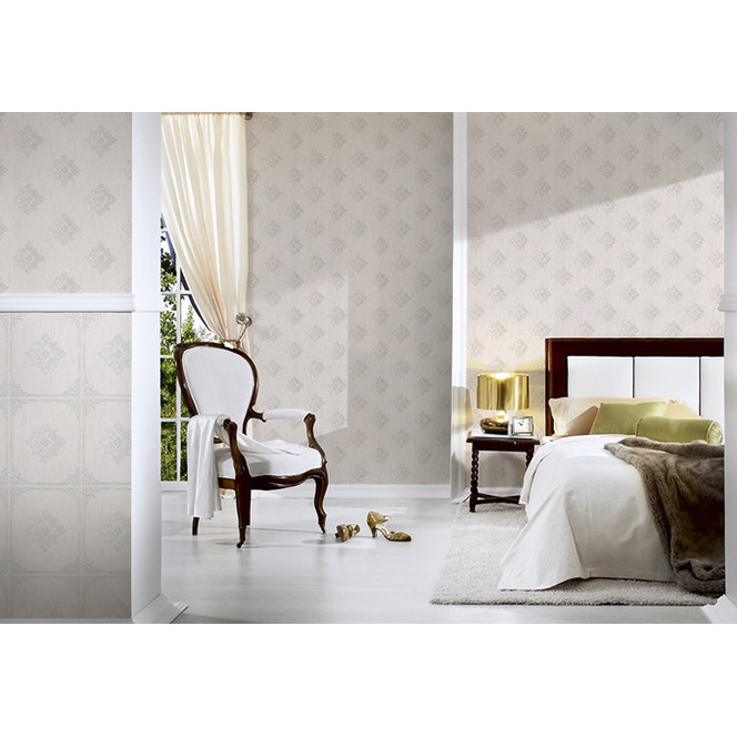 Architects Paper Textiltapete Tessuto Barocktapete mit Ornamenten creme, grau