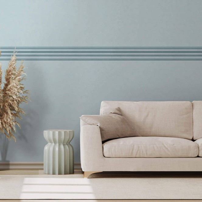 Bordüre in Blau mit Streifen für Wohnzimmer, Schlafzimmer 5.00 x 0.177 m