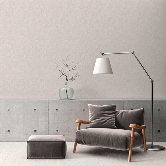 Florale Tapete Creme Grau - Natur-Tapete im Landhaus-Stil - Vliestapete Wohnzimmer Flur