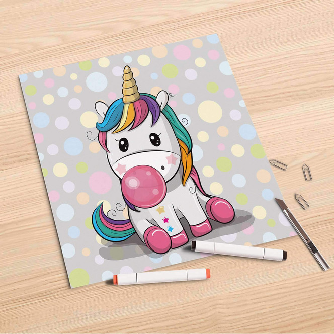 Folienbogen (30x30cm) - Rainbow das Einhorn- Bild 1