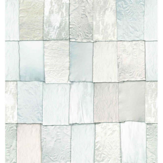 Fototapete Bildtapete Patchwork Papieroptik in Weiss und Beige mit feiner Struktur 3.4 x 3.18 m