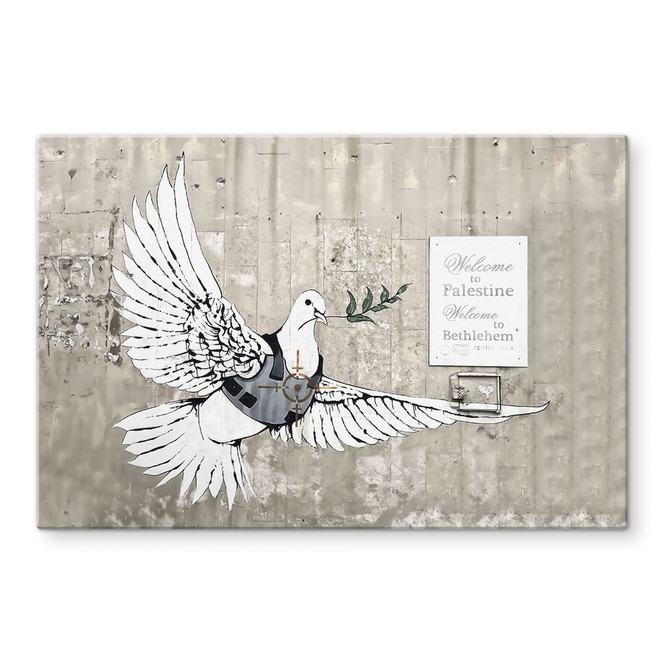 Glasbild Banksy - Die Friedenstaube