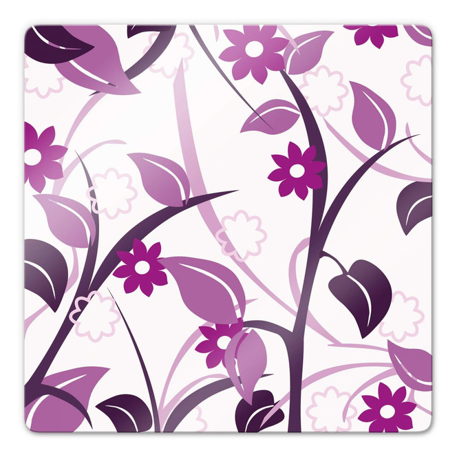 Glasbild Blumengarten rosa