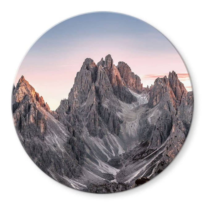 Glasbild Hohe Berge - Ling - Rund