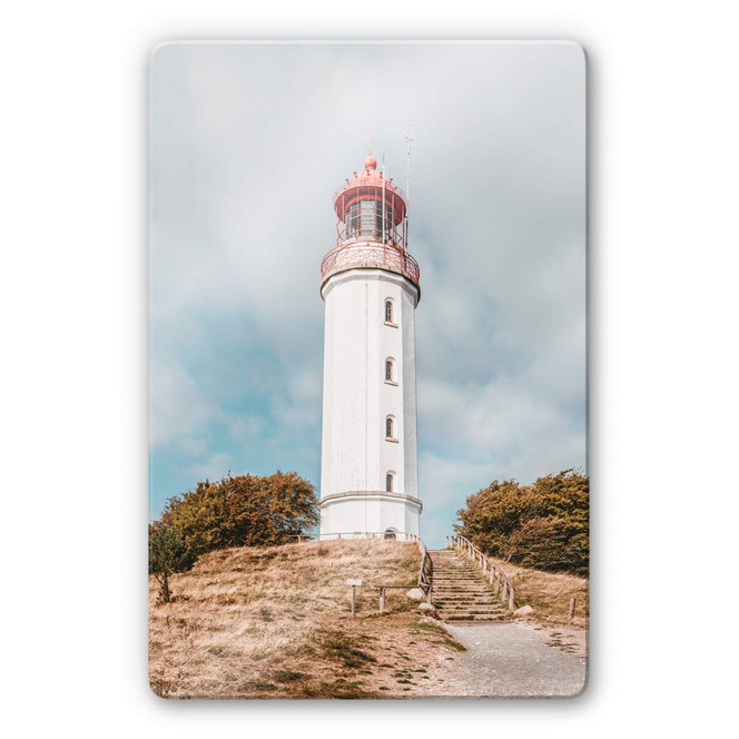 Glasbild Leuchtturm auf Hiddensee