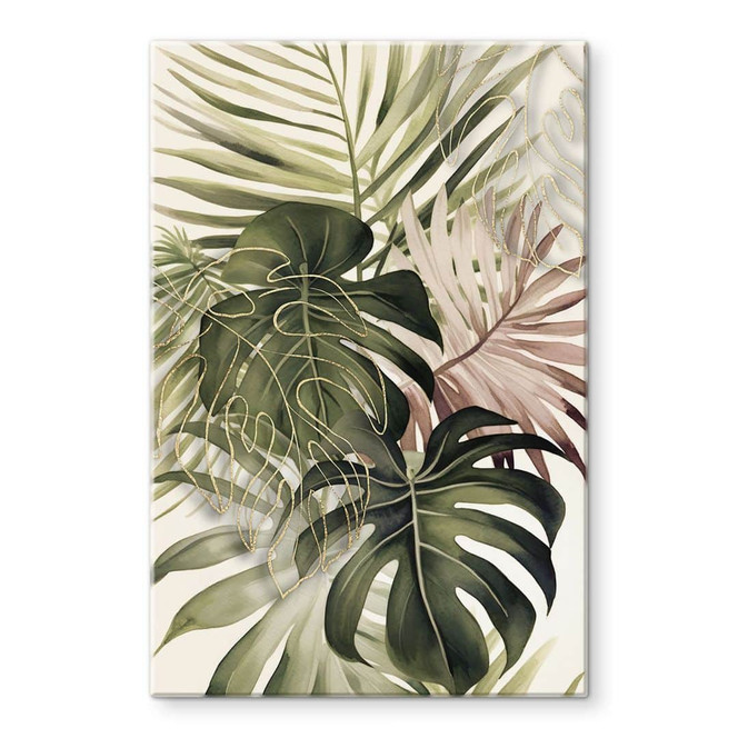 Glasbild Tropische Blätter Boho - Haase
