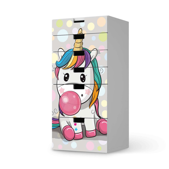 Klebefolie IKEA Stuva / Malad Kommode - 6 Schubladen - Rainbow das Einhorn- Bild 1