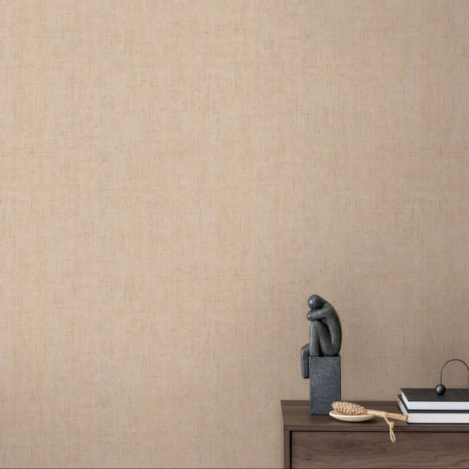 Strukturtapete Textil-Optik Rosé Beige - Dezente Vliestapete modern