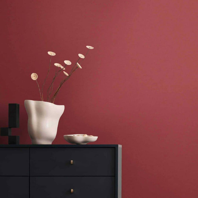 Tapete Rot einfarbige Vliestapete von A.S. Creation moderne Unitapete leicht strukturiert matt