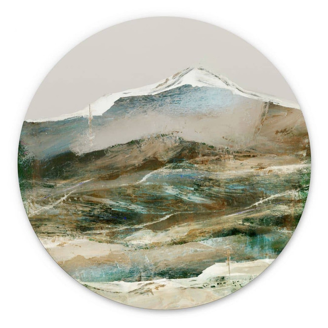 Wandbild Berge Abstrakt - Hobday - Alu-Dibond - Rund