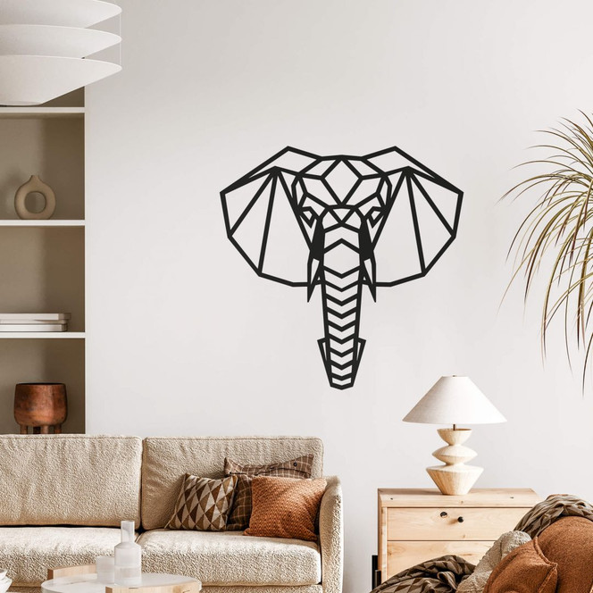 Wandtattoo Origami Elefantenkopf